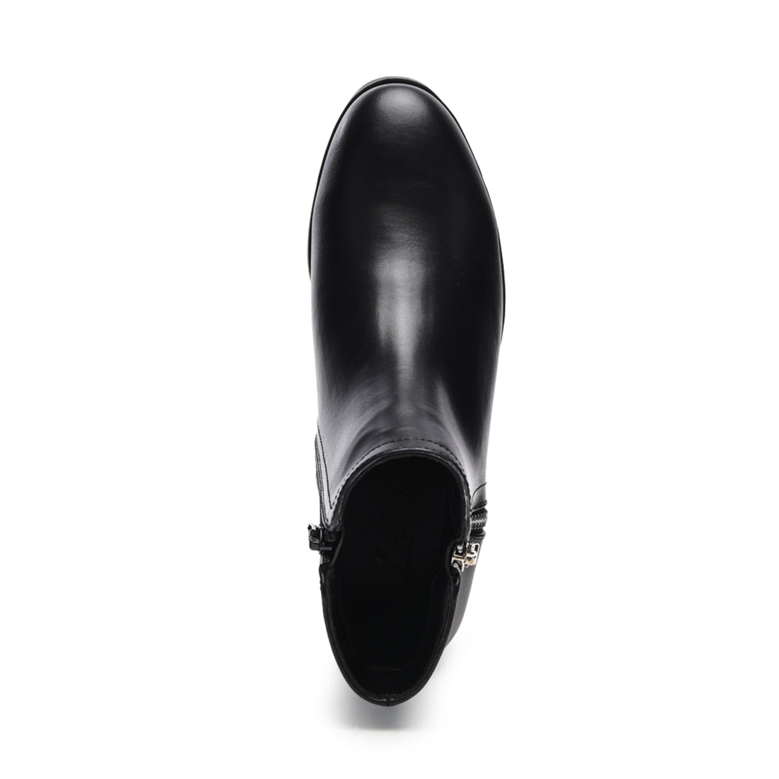 Leather Ankle Boot in Black - Black