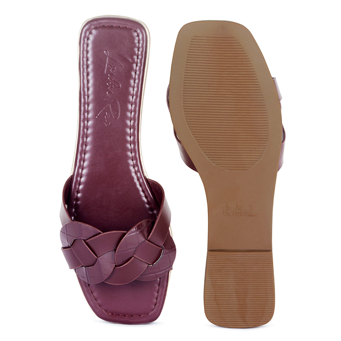 Silver Lining Woven Slip-On Flats in Brown - Brown