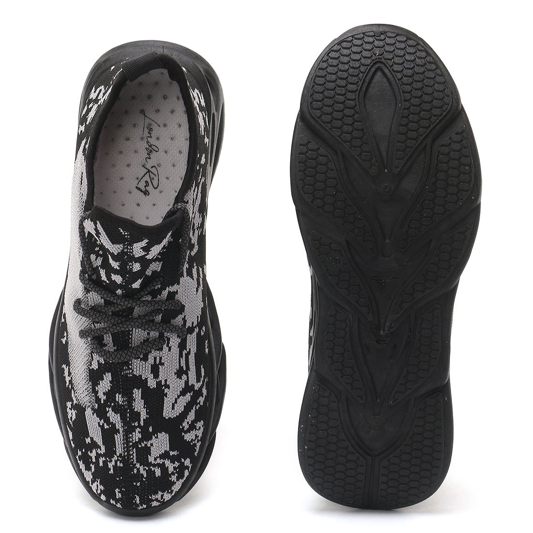 Men's Trackon Knitted Running Sneakers In Black