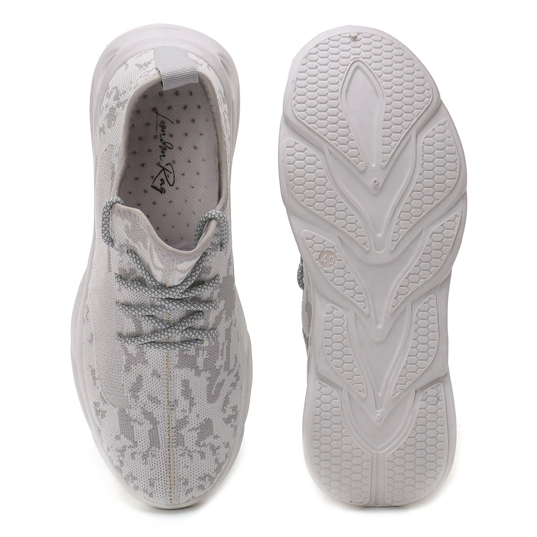 Men's Trackon Knitted Running Sneakers In White