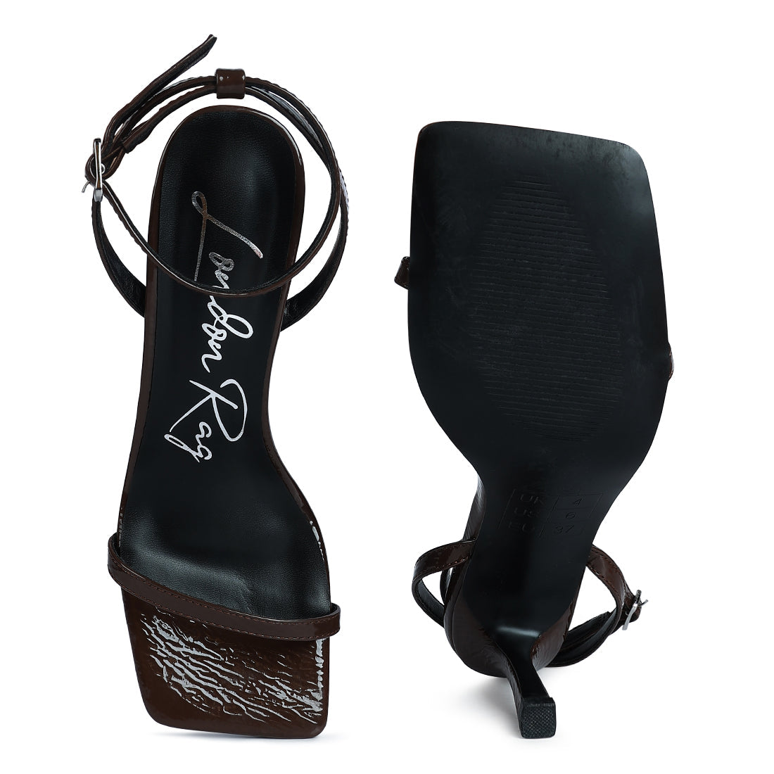 Dark Brown Mid Heel Sandal