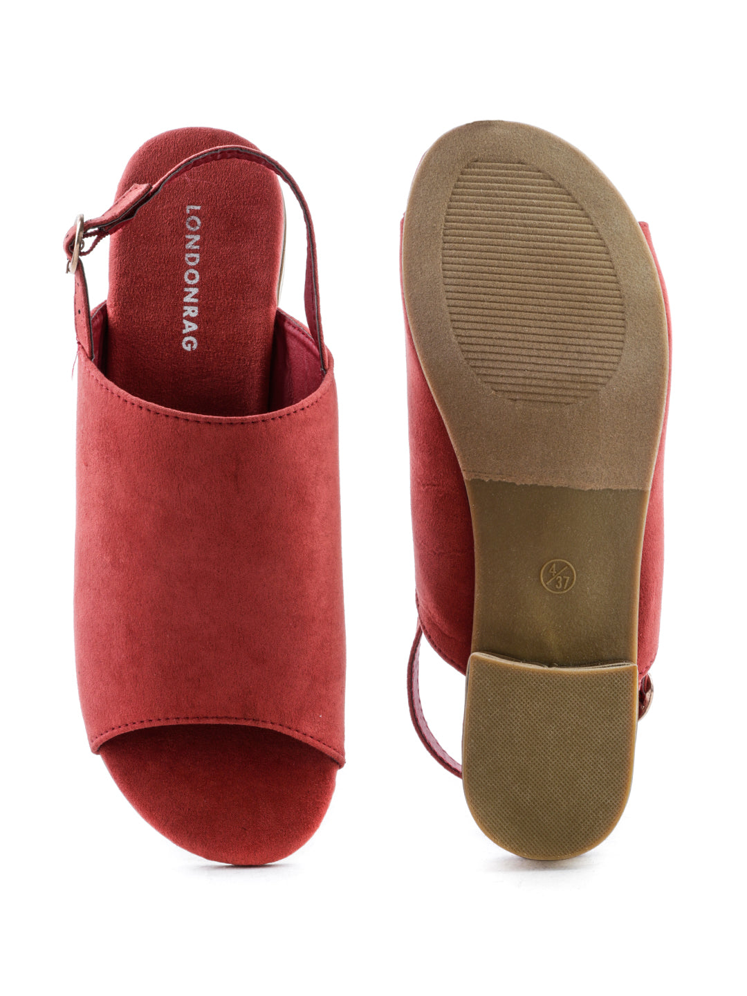 Rust Flat Sandals - Orange