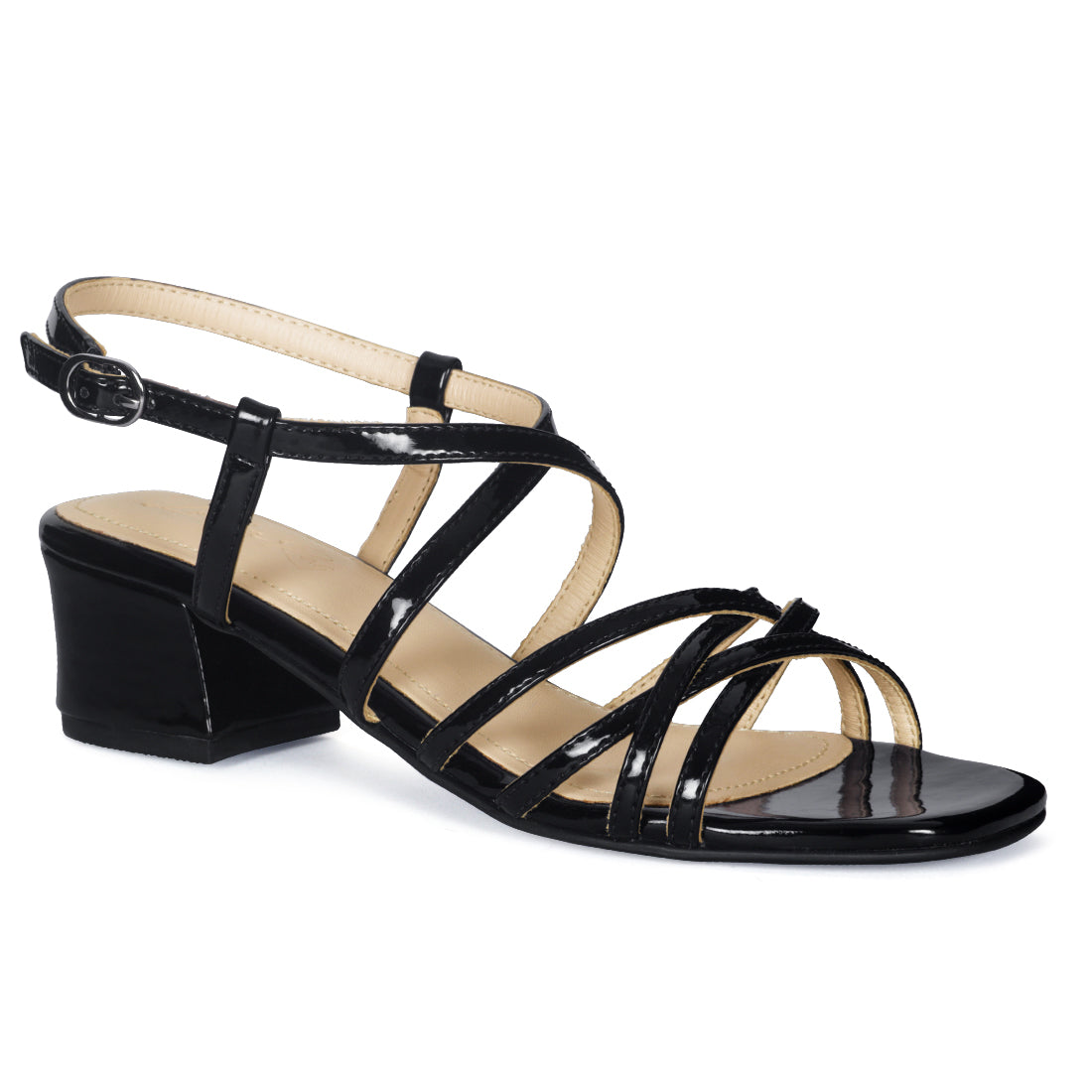 Block Heel Sandals in Black - Black