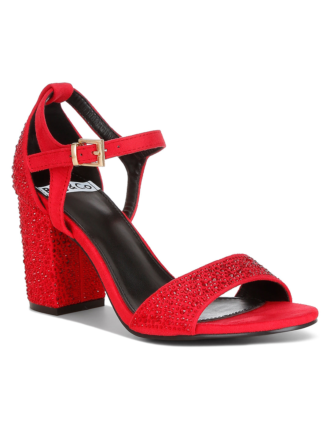 rhinestones embellished sandals#color_red