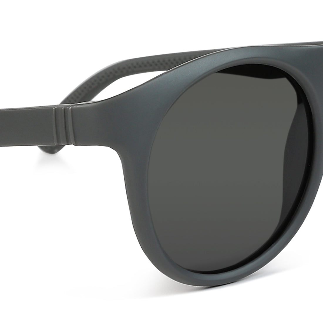 round flat sunglasses#color_grey