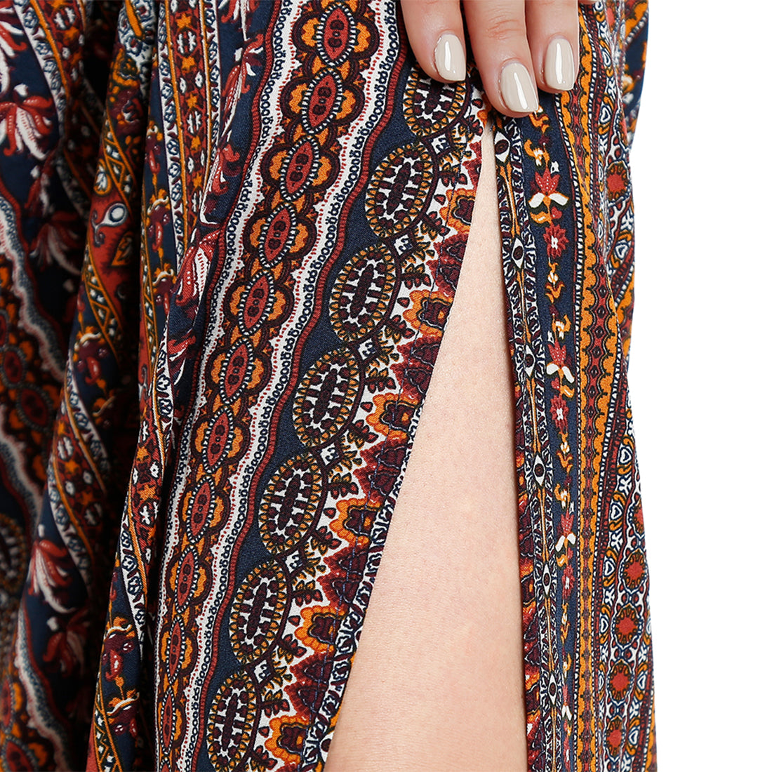 crisscross back side slit maxi dress#color_multi