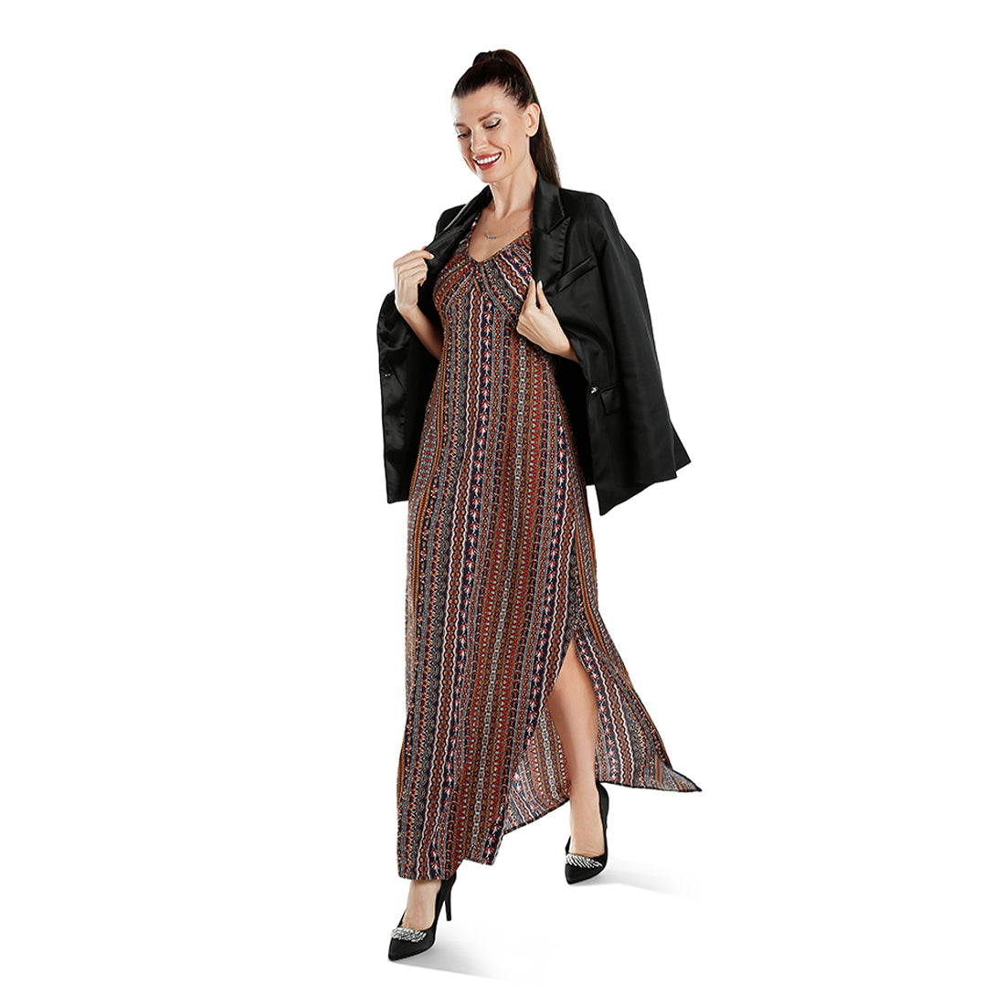 Lapel Collar Buttoned Blazer