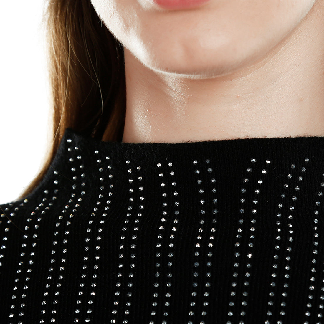 Full Sleeves Sequin High Neck Top