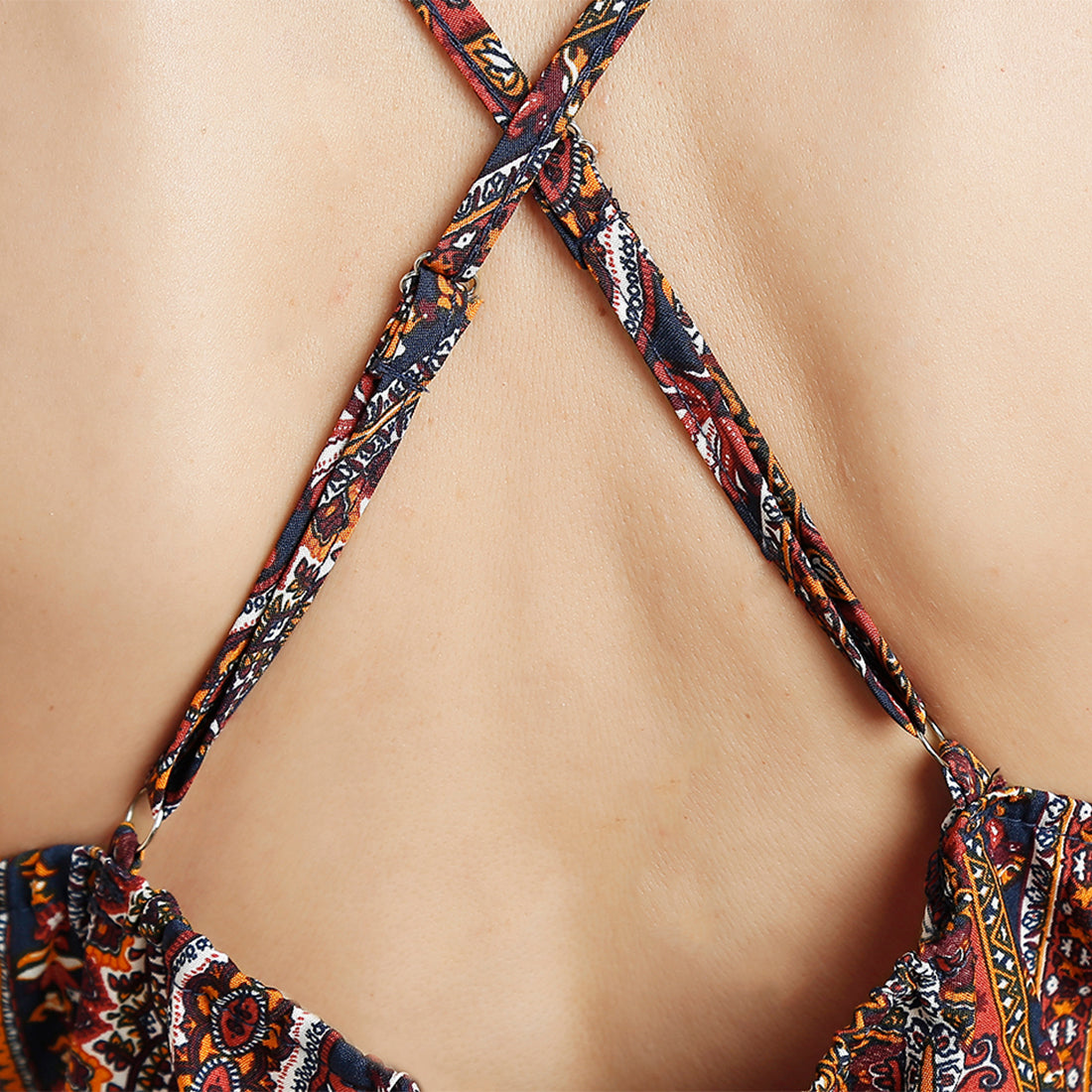 crisscross back side slit maxi dress#color_multi