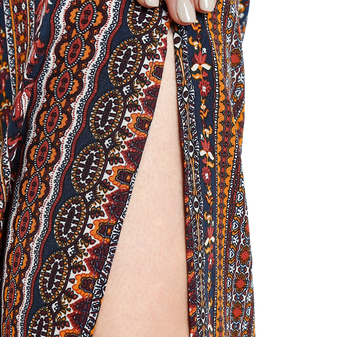 crisscross back side slit maxi dress#color_multi