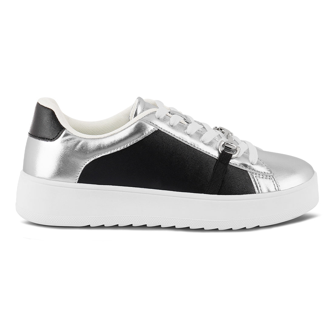 contrasting metallic sneakers#color_silver