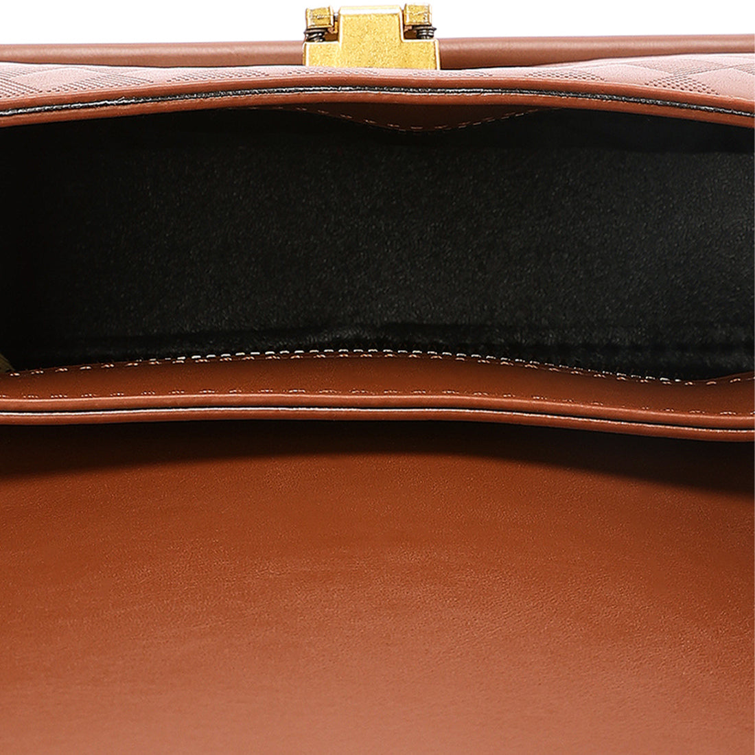 faux leather sling bag#color_brown