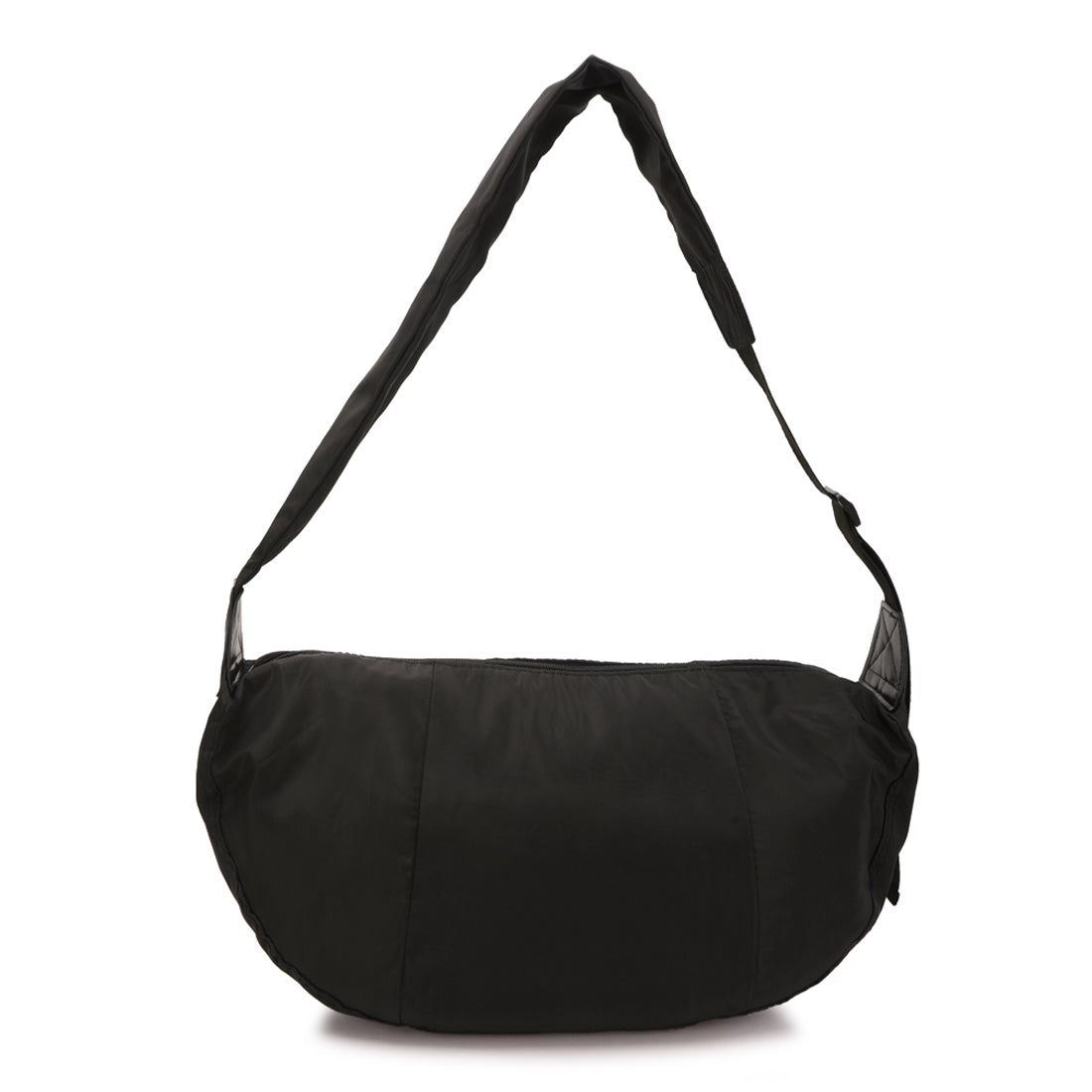 nylon hobo bag with adjustable straps#color_black