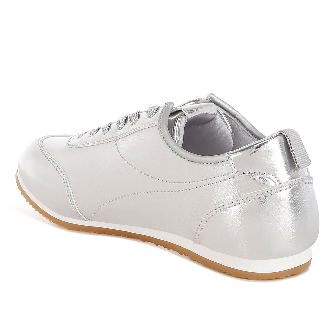 metallic pleather sneakers#color_silver