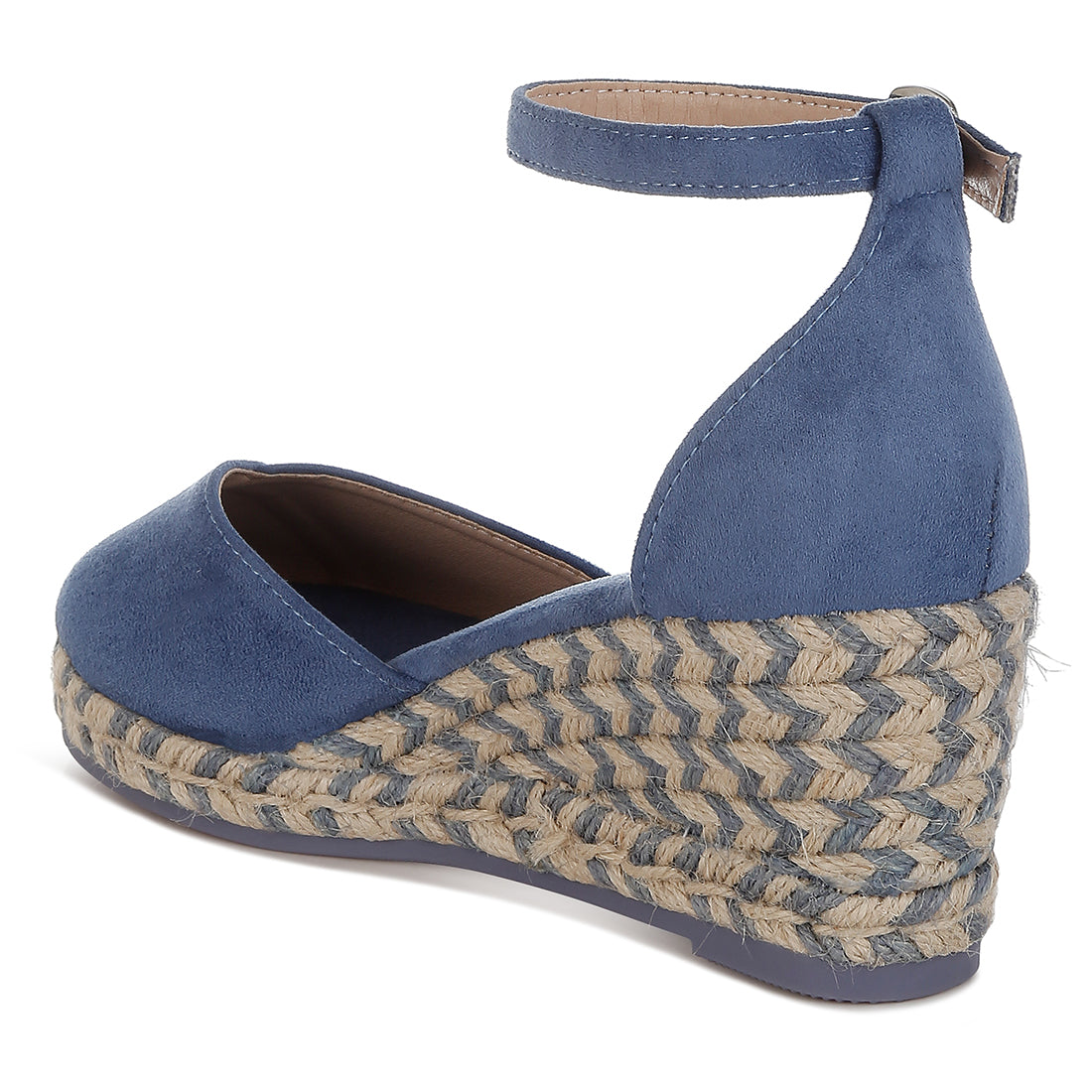 women wedge heel espadrilles sandals#color_navy