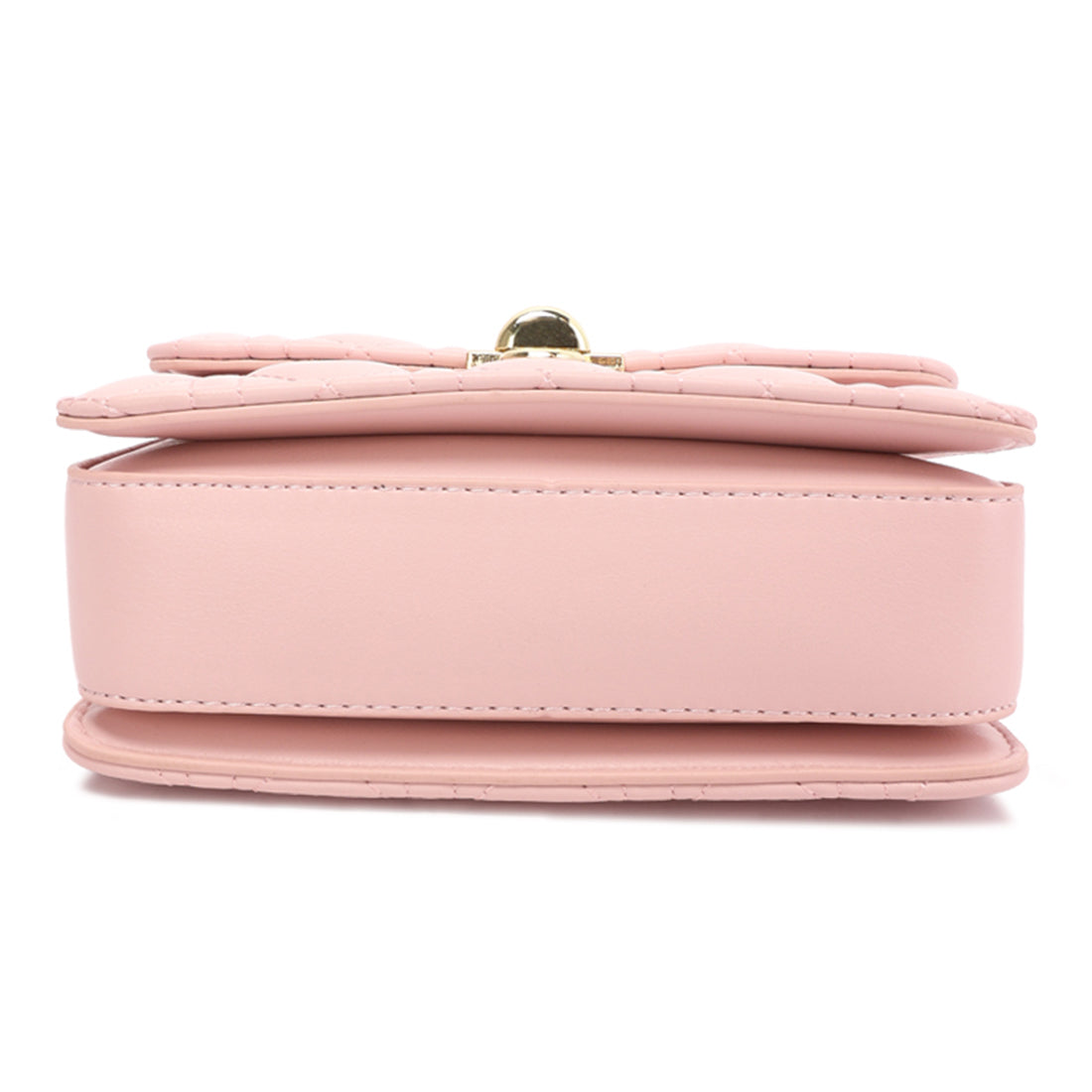 quilted metallic buckle cluch bag#color_pink