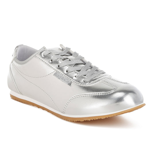 metallic pleather sneakers#color_silver