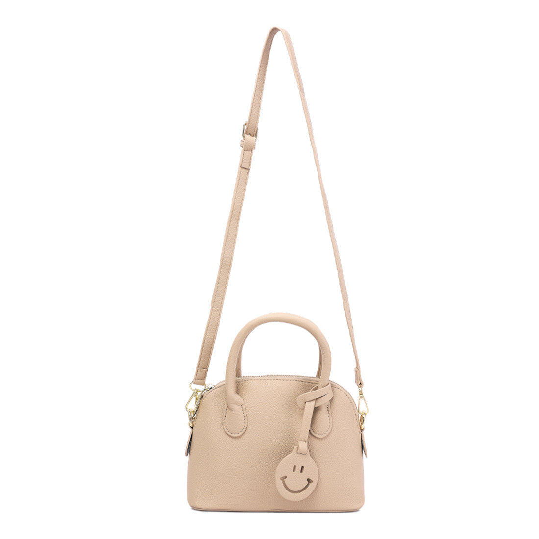 smiley bag tag shoulder bag#color_khaki