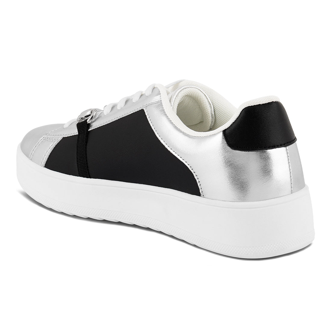 contrasting metallic sneakers#color_silver