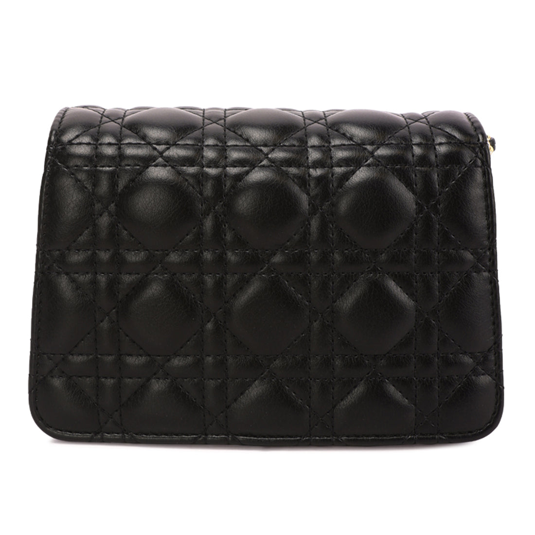 quilted metallic buckle cluch bag#color_black