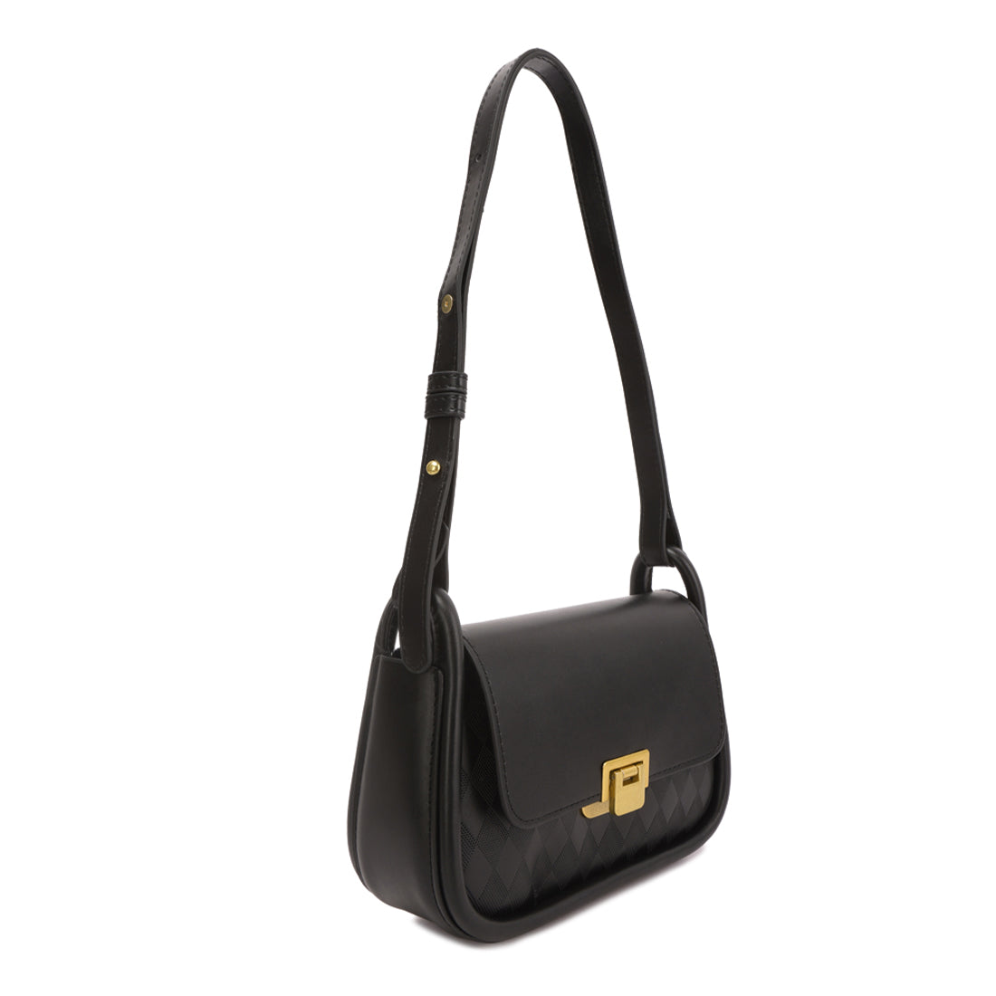 faux leather sling bag#color_black