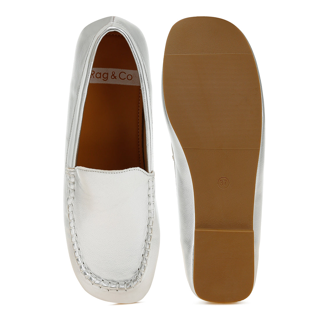metallic pleather loafers
#color_silver