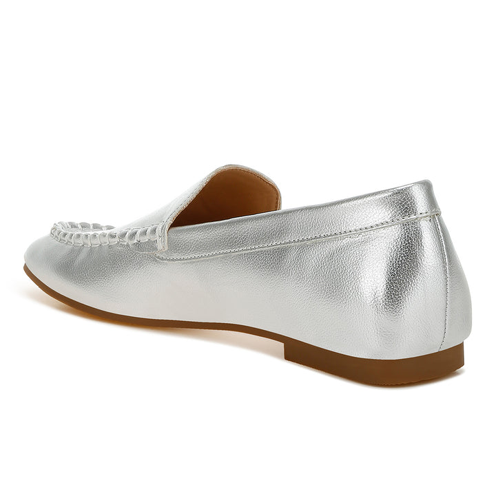 metallic pleather loafers
#color_silver