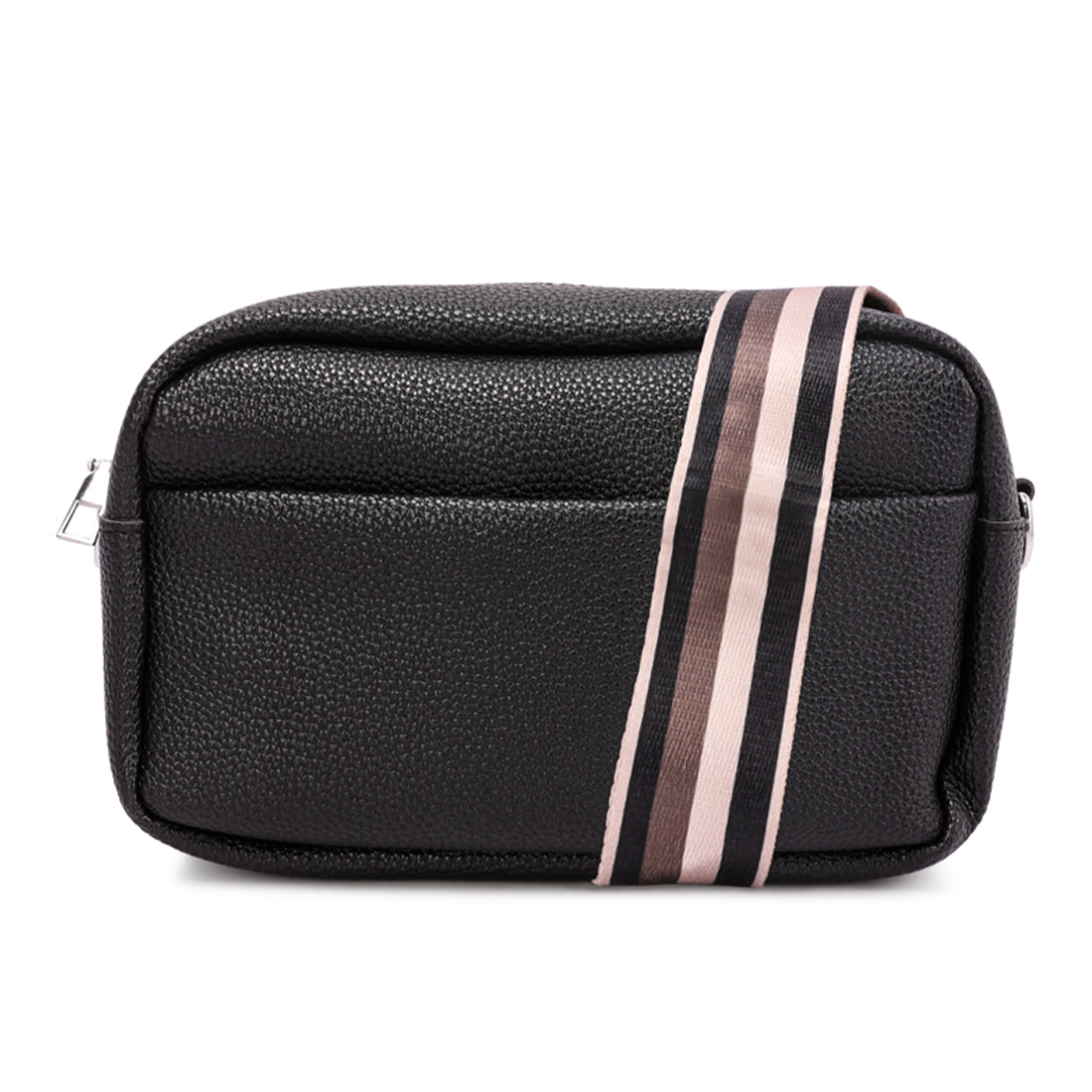 front pocket shoulder bag#color_black