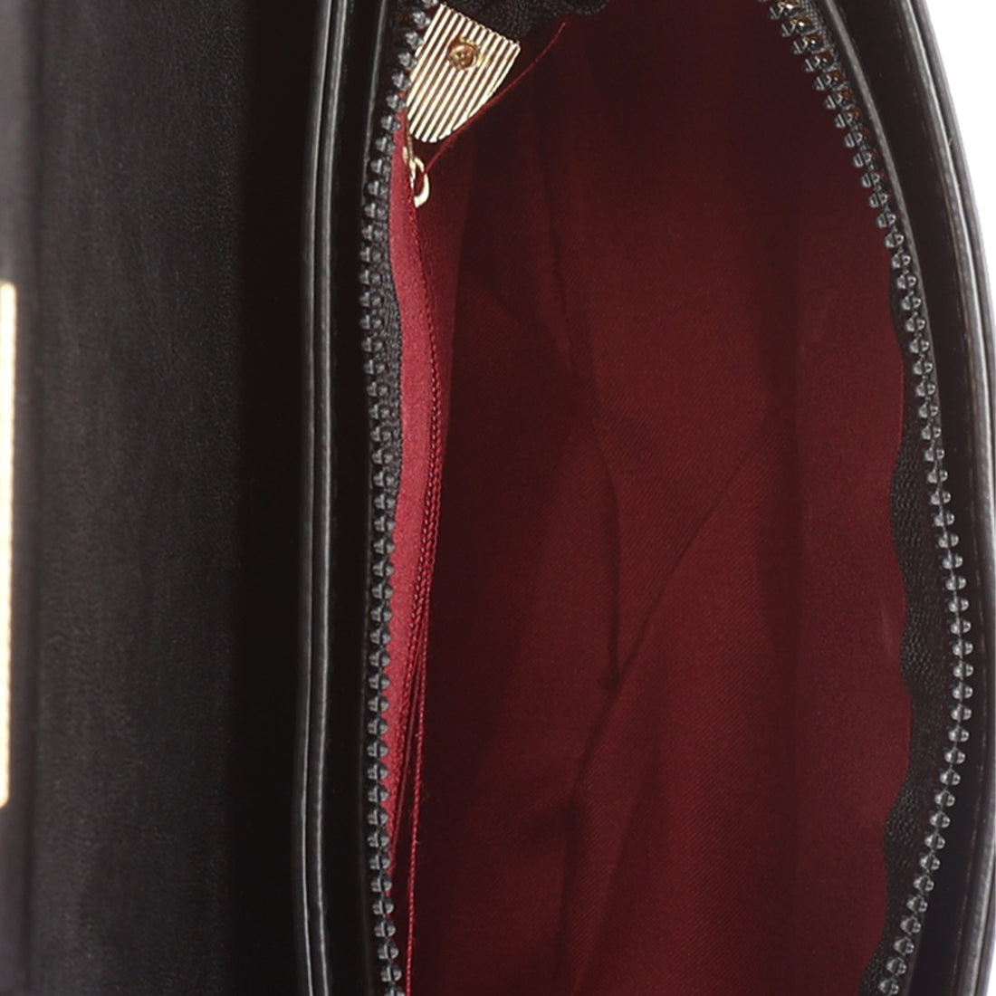 metallic buckle baguette handbag#color_black