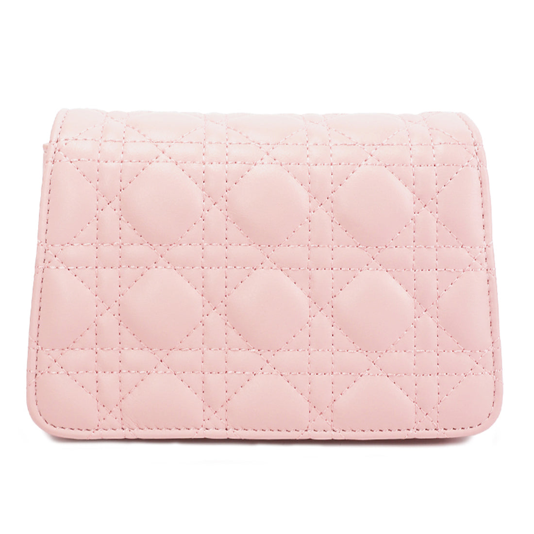 quilted metallic buckle cluch bag#color_pink
