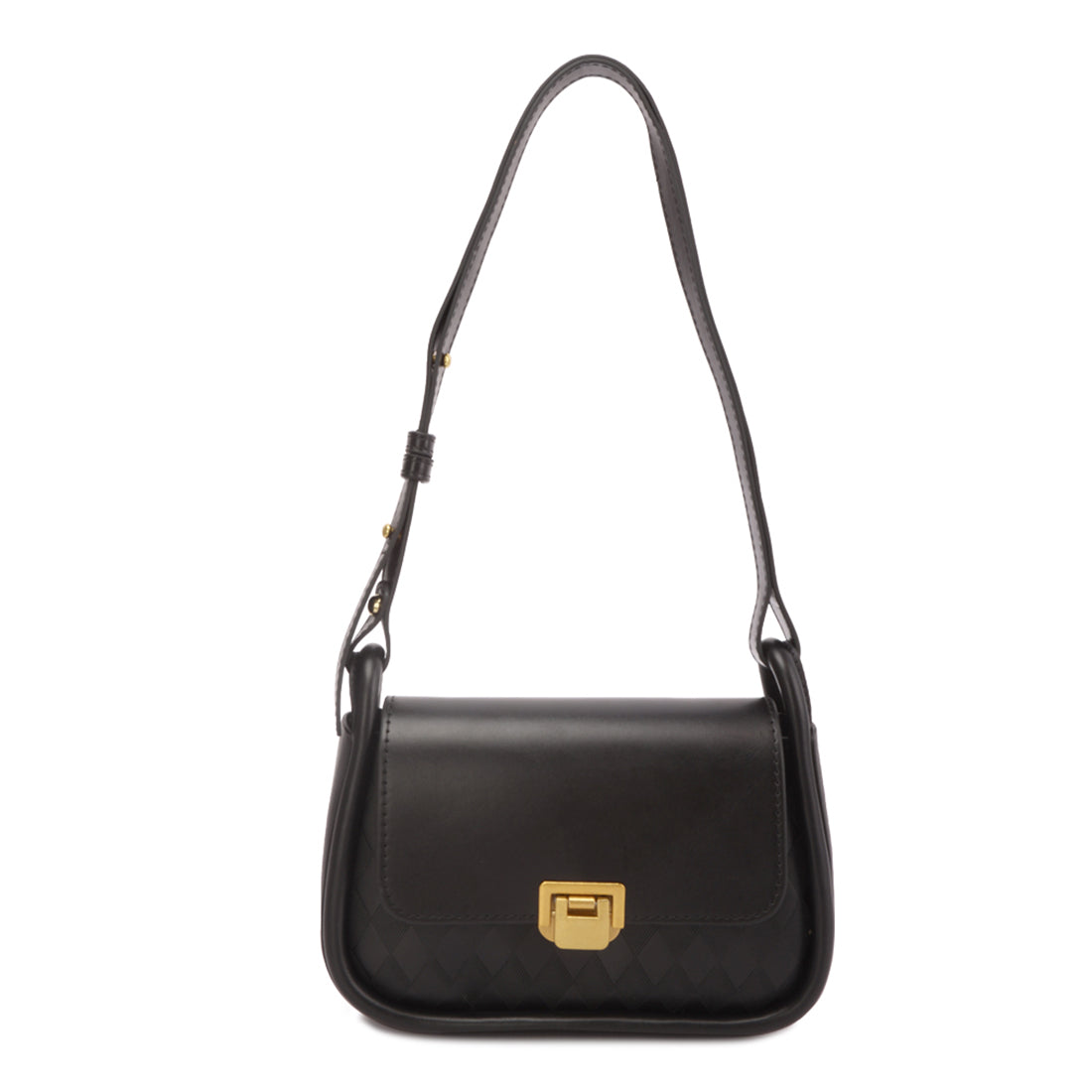 faux leather sling bag#color_black