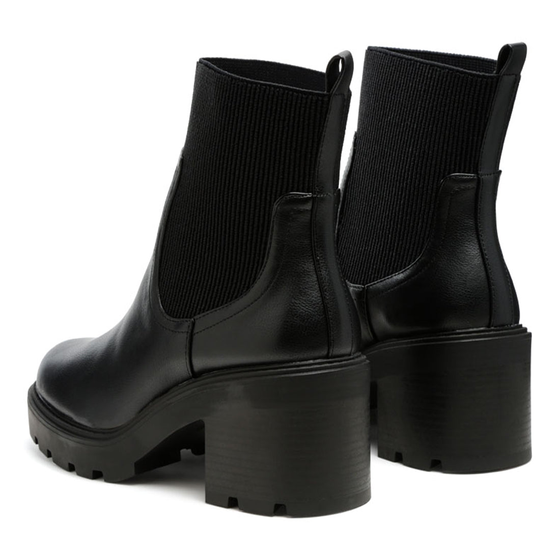 Black Chunky Chelsea Boots