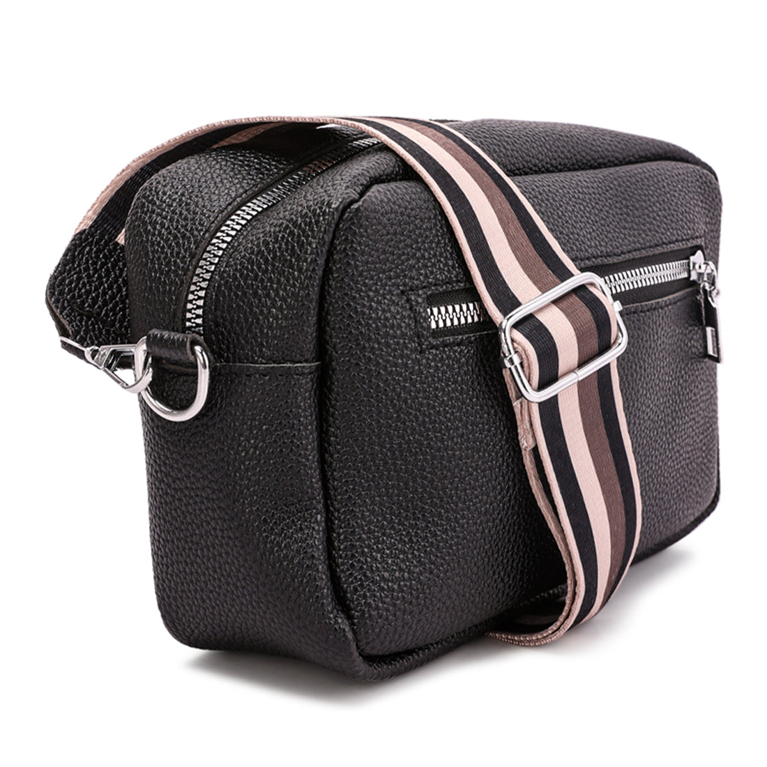 front pocket shoulder bag#color_black