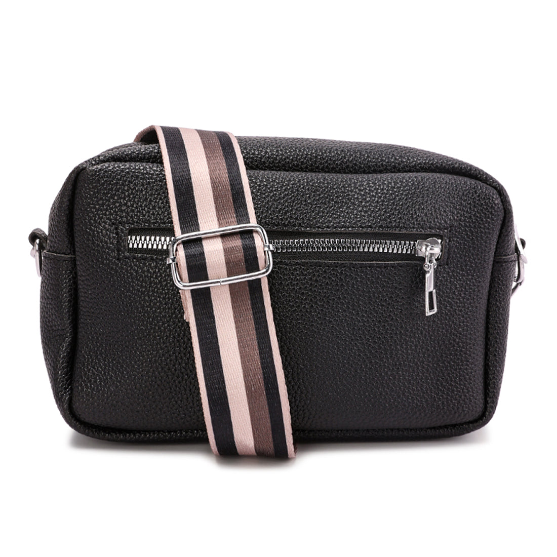 front pocket shoulder bag#color_black