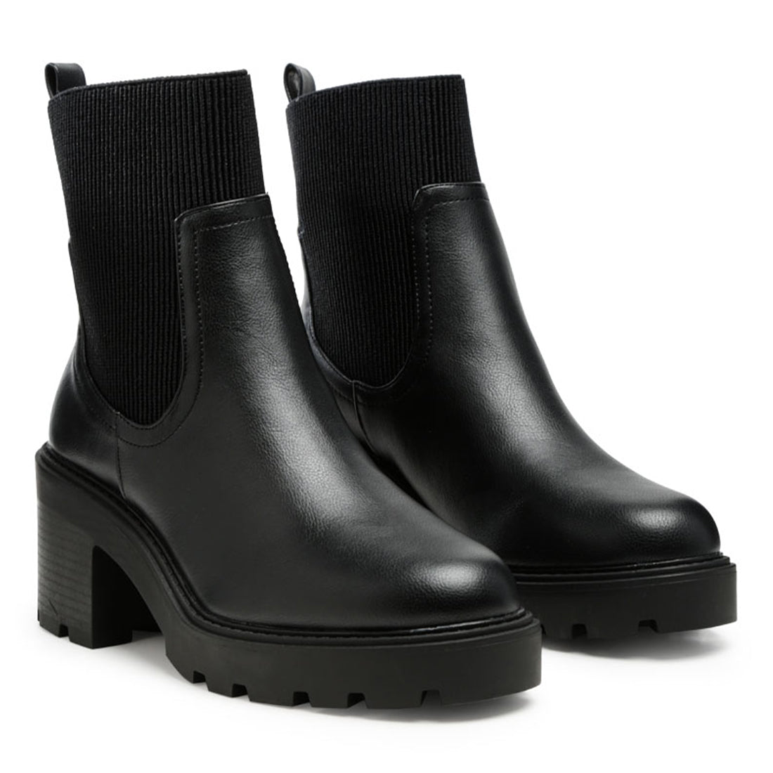 Black Chunky Chelsea Boots