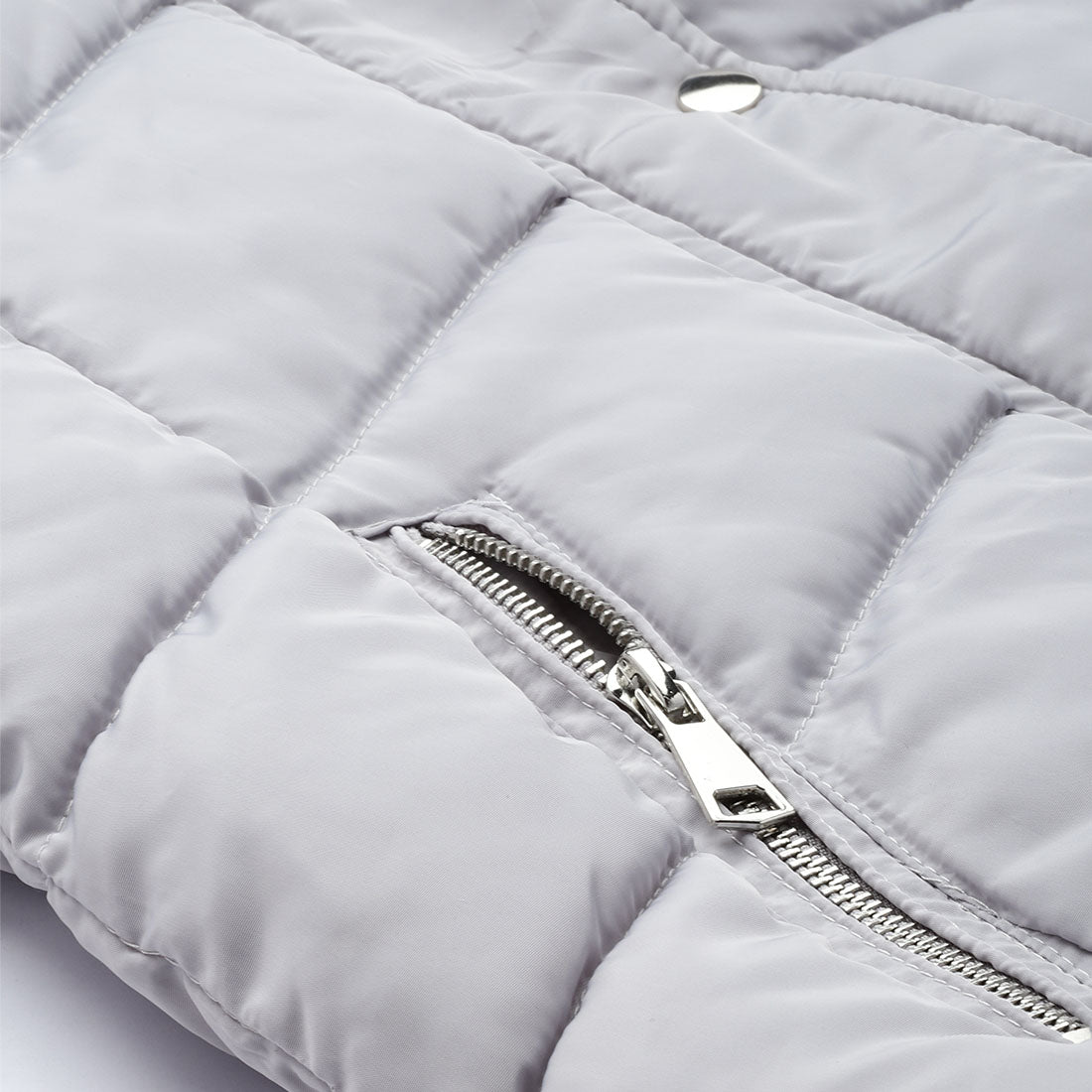 long sleeves puffer hoodie#color_grey