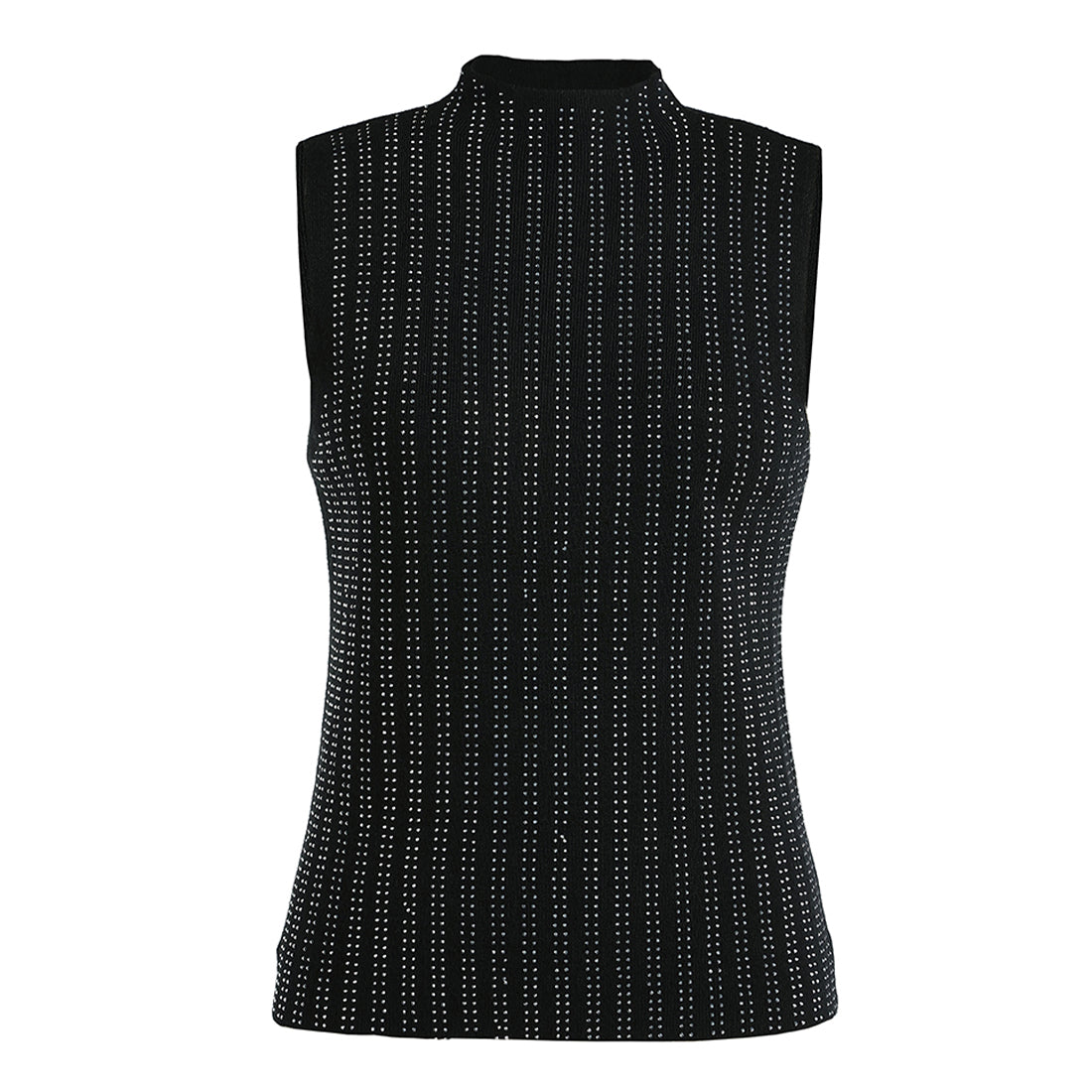 Sleeveless Sequin High Neck Top