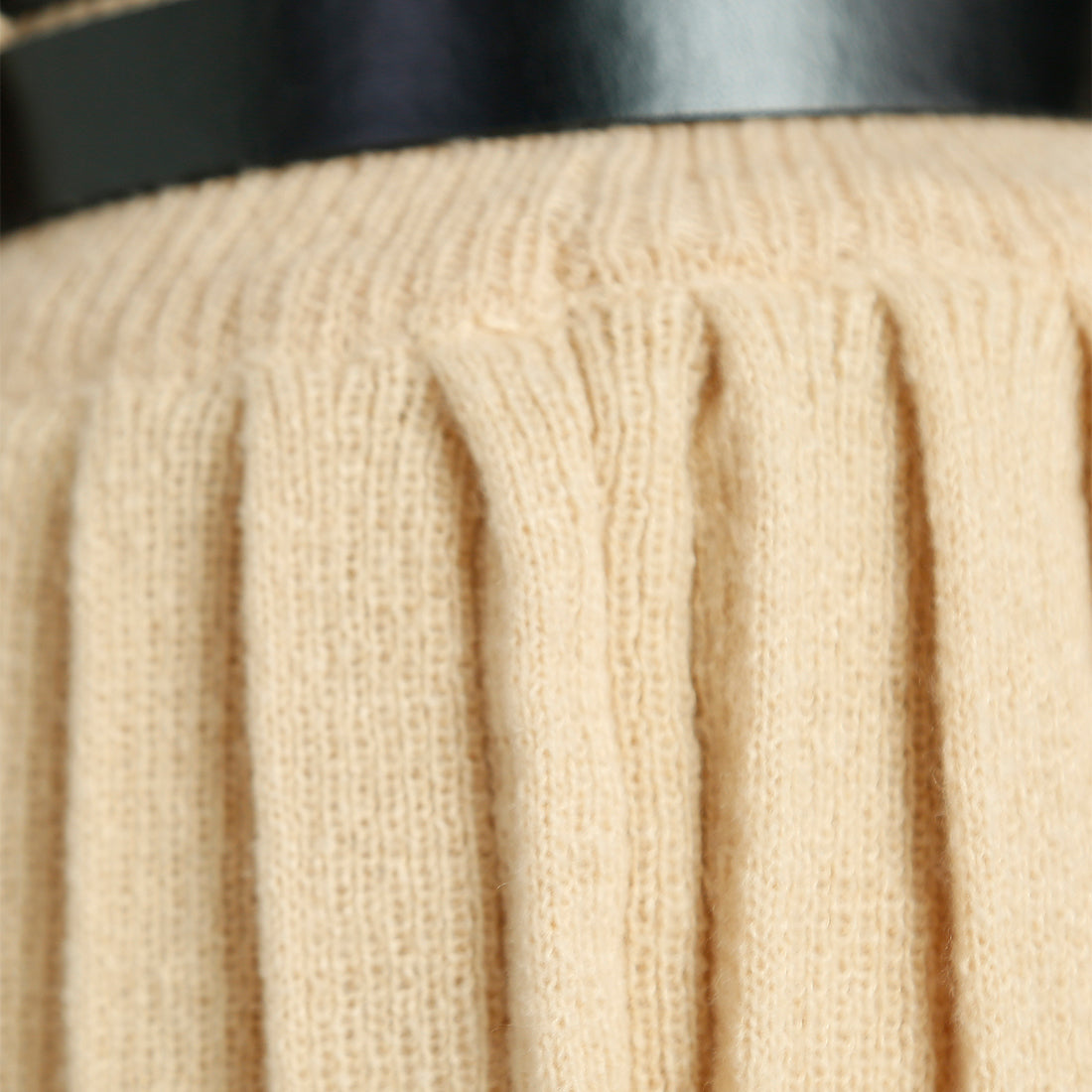 dual belt pleated skirt#color_khaki