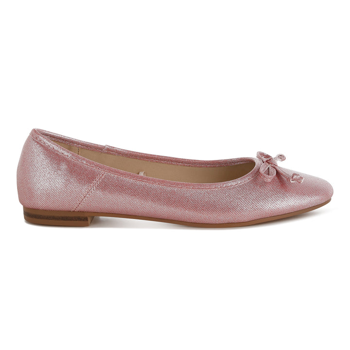 metallic ballet flats#color_red