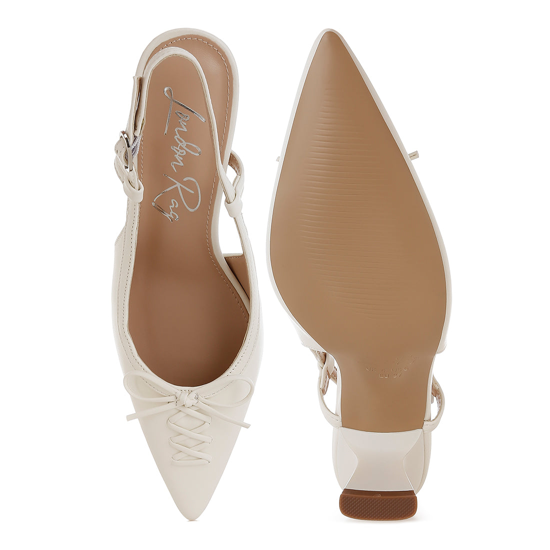 women kitten heel pointy slingbacks#color_white