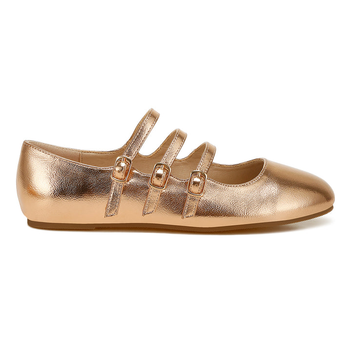 triple strap mary jane sandals
#color_rose-gold