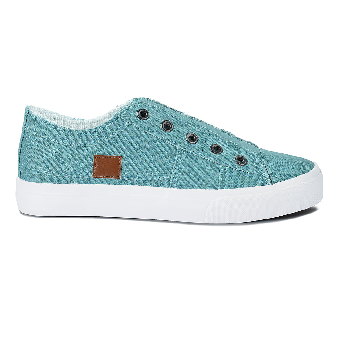 raw trim solid canvas sneakers#color_light-blue