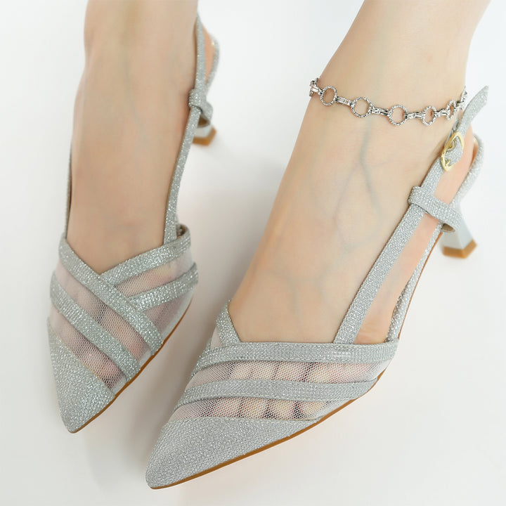 slingback kitten heel sandals#color_silver