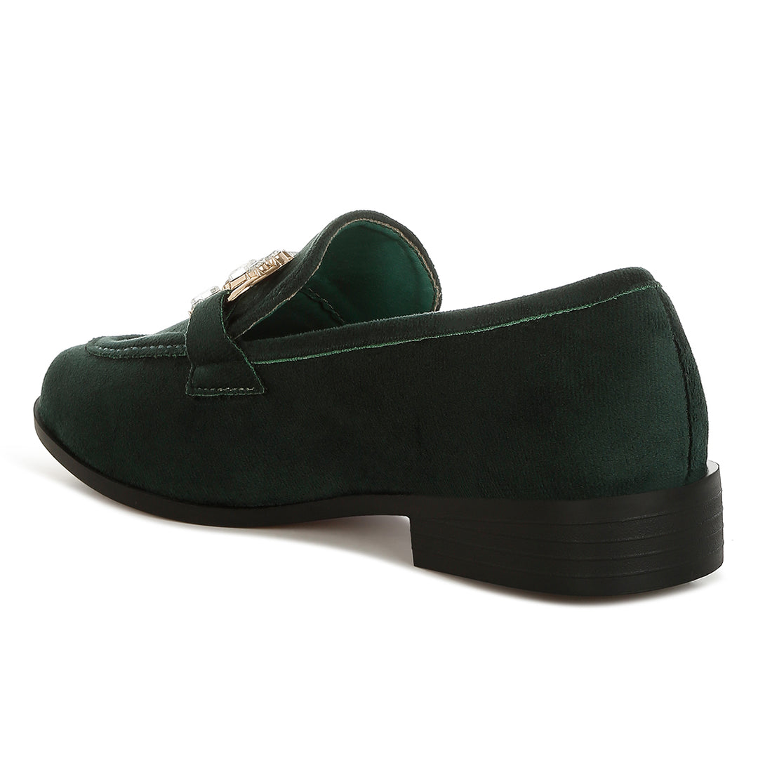 diamante embellished horsebit loafers#color_green