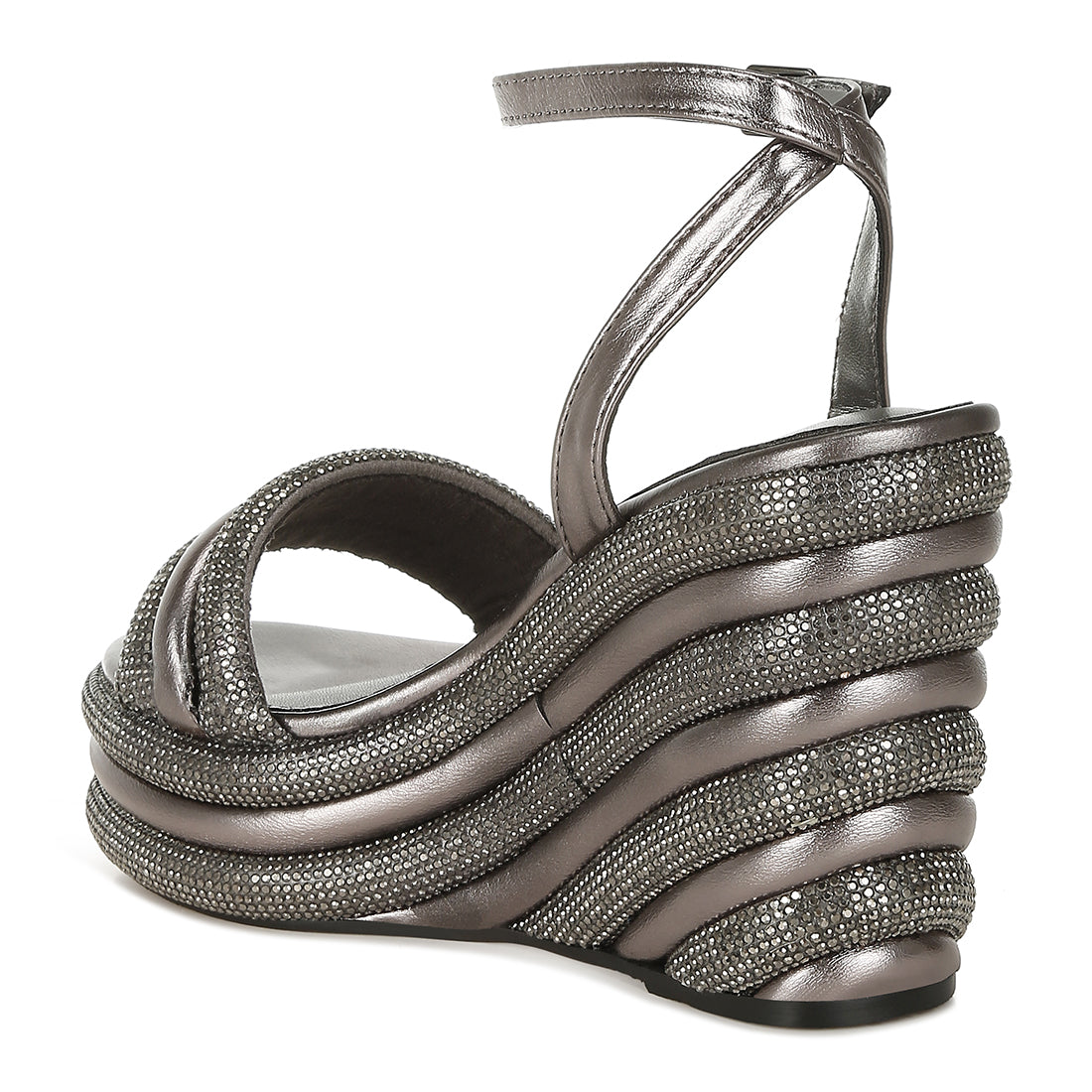 rhinestone studded wedge sandals#color_pewter