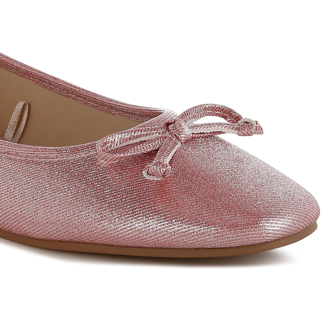 metallic ballet flats#color_red