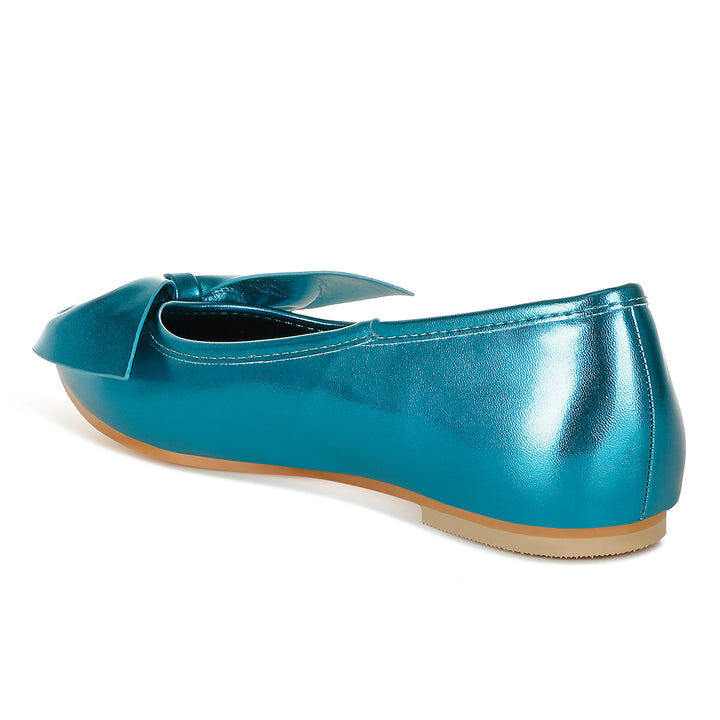 metallic pleather bow ballerinas
#color_blue