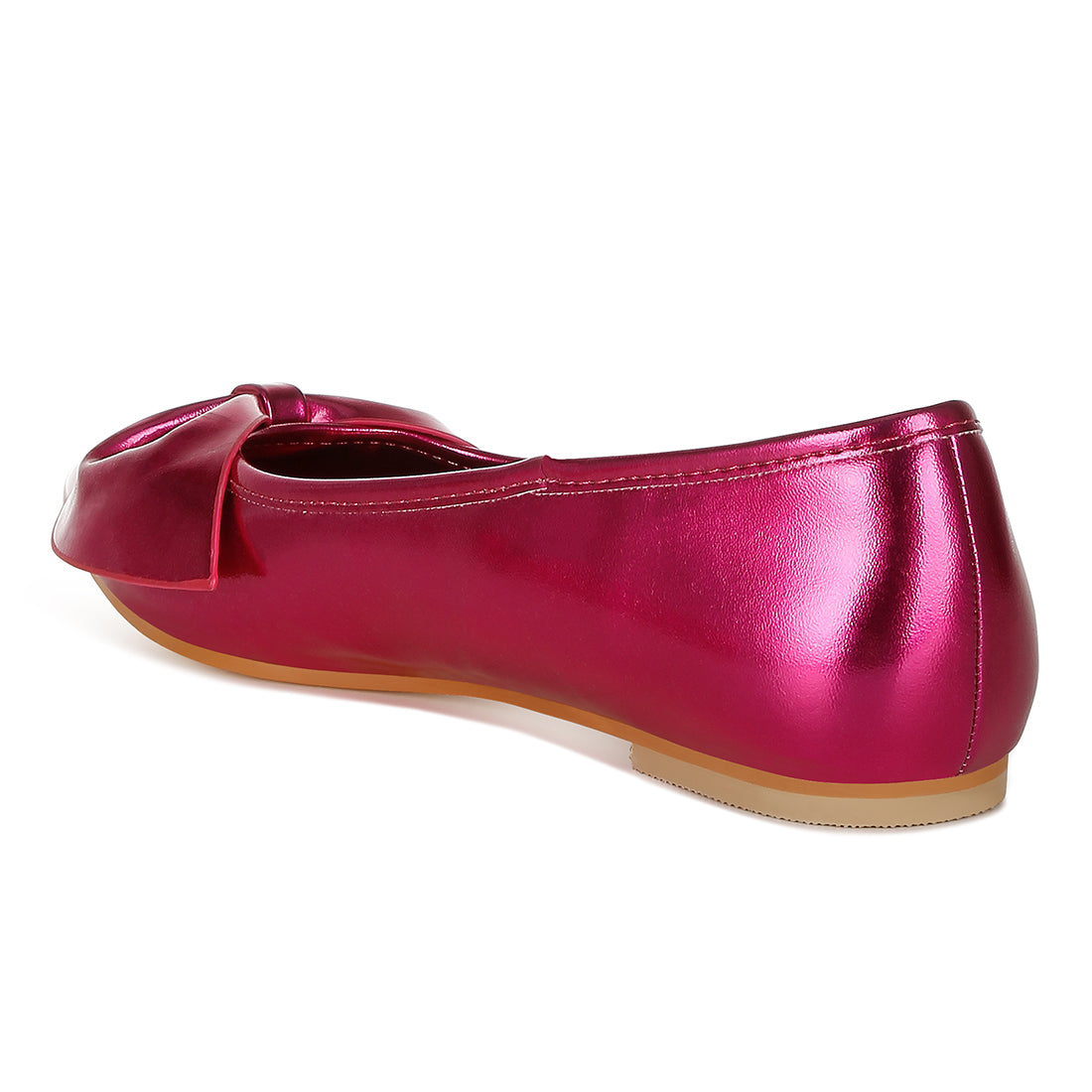 metallic pleather bow ballerinas
#color_fuchsia