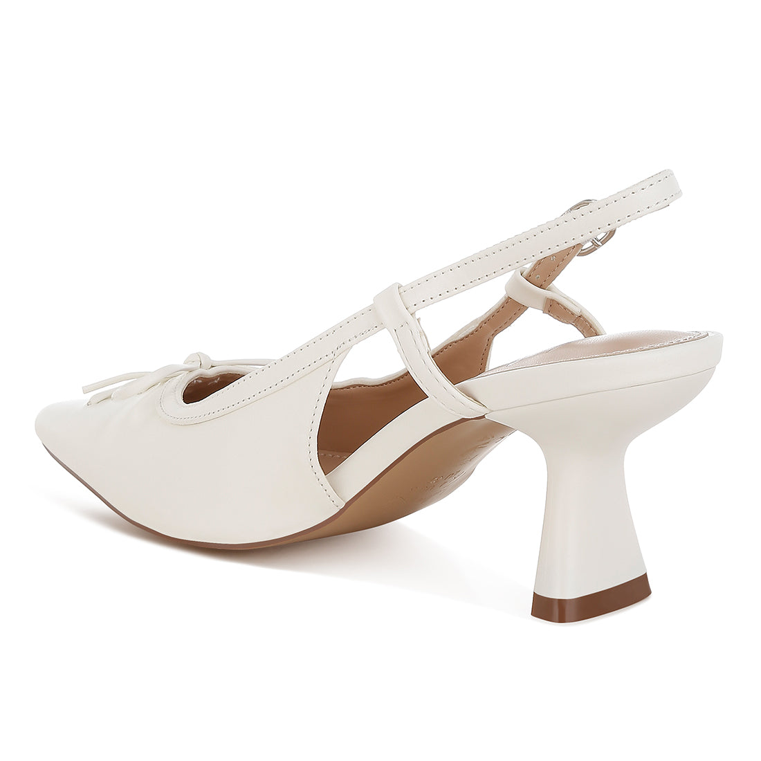 women kitten heel pointy slingbacks#color_white