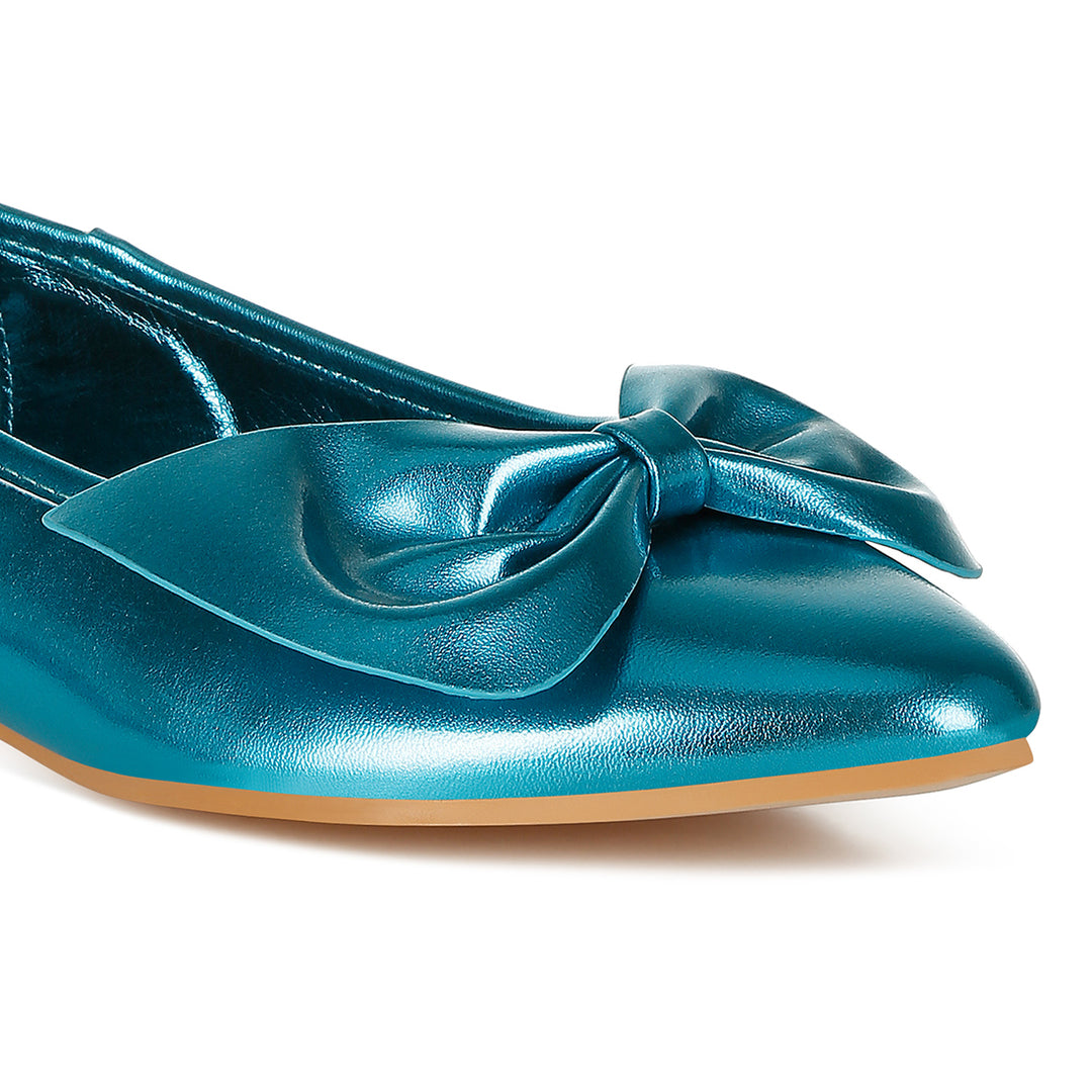 metallic pleather bow ballerinas
#color_blue